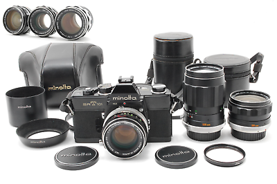 #ad 3Lens N MINT Minolta SRT 101 Black SLR Film Camera 55mm 135mm 28mm From JAPAN $209.99