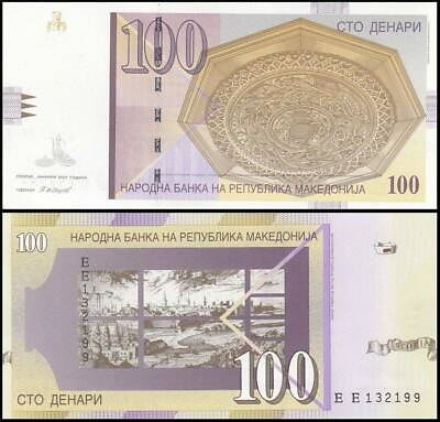 #ad Macedonia 100 Denari 2007 P 16g UNC $2.89