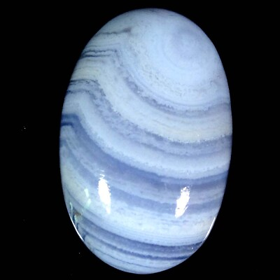#ad 24.45Cts. 17X26X7mm 100% Natural Top Designer Blue Lace Agate Oval Cab Gemstone $11.99