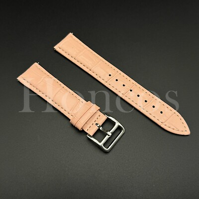 #ad 16 22 MM Watch Band Strap Pink Genuine Leather Quick Release Fits for Omega $12.99