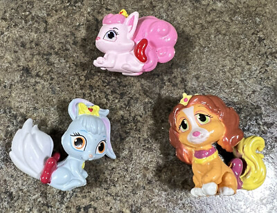 #ad Disney Princess Palace Pets Figures Lot Of 3 Pink Blue Brown Small $8.99