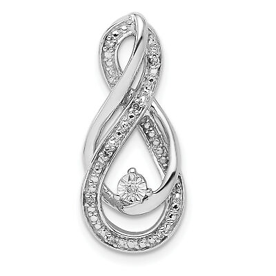 #ad Silver Rhodium Diam. Infinity Symbol Slide Pendant QP4599 $61.96