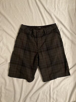#ad RVCA Mens Shorts Size 32 Striped W Check Flat Front Chino Pockets $13.99