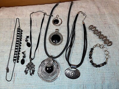 #ad Vintage Fashion Jewelry Lot Necklaces and Earrings 9 Pieces Total 3 $22.50