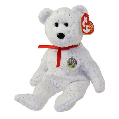 #ad TY Beanie Baby DECADE the Bear White Version 8.5 inch MWMTs Stuffed toy $10.89