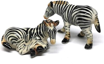 #ad Zebra Figurine Ceramic Gift Collectibles Hand Painted Terrarium Garden Decor $13.99