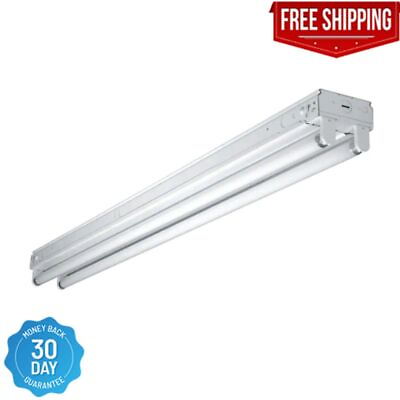 #ad White Fluorescent Strip Tube Light Fixture 4 Ft. Ceiling Shop Garage Commercial $37.58