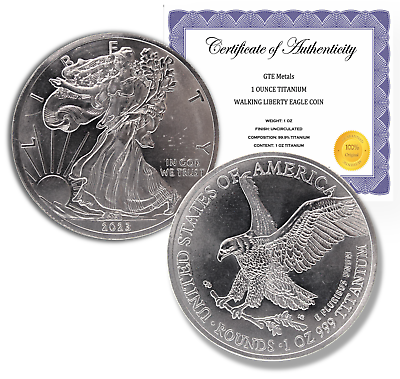 #ad #ad 2023 American Eagle Liberty Walking Coin TROY OUNCE OZ .999 Pure TITANIUM Round $12.45