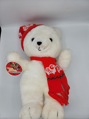 #ad *CUDDLE WIT Teddy Bear Christmas Stuffed Animal 21quot; Tall White Polar PLUSH TOY $45.39