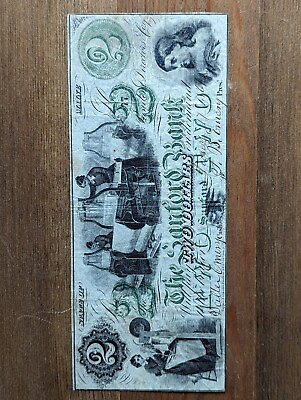 #ad $2 1861 State of Maine The Sanford Bank Obsolete Currency Bank Note $159.00