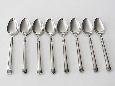 #ad International Silver TRIUMPH Stainless Flatware 8 OVAL SOUP SPOONS Lyon 18 8 $24.95