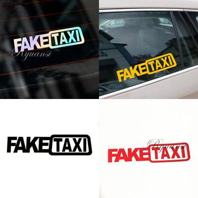 #ad FAKE TAXI YELLOW Sticker Decals Funny JDM Drift Turbo Hoon Race Car 20cm long $7.98