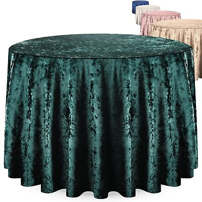#ad Elegant Round Tablecloth 90 Inch Made With Fine Crushed Velvet Material Beaut... $38.36
