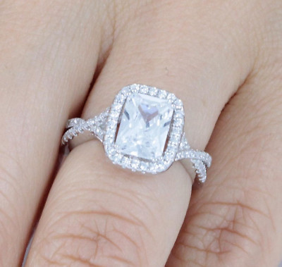 #ad Princess 925 Sterling Silver CZ Zircon Engagement Ring Wedding Band 3 15 ML341 $22.99