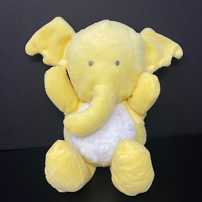 #ad Animal Adventure Yellow Elephant Plush Stuffed Animal White Minky Dot Tummy Baby $16.99