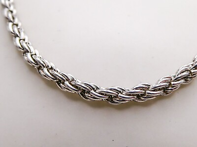 #ad Vintage Silver Stainless Steel Chain Necklace Twist Rope Men Women 30quot; Retro $16.50
