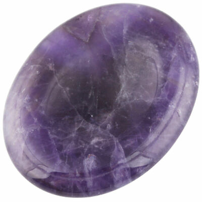 #ad Natural Amethyst Palm Stone Rock Purple Crystal Healing Reiki Polished Worry $8.36