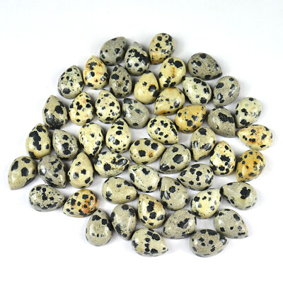 #ad 327 Ct 49 Pc Natural Dalmatian Jasper Pear Cab Gemstone Wholesale Lot 14x10 MM $18.54