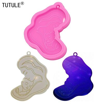 #ad Mother Child Embrace Mold Epoxy Pendant Polymer Clay Jewelry Making Molds 1pc Se $15.69