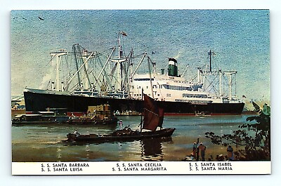 #ad Postcard Santa Barbara Luisa Cecilia Margarita Isabel Maria Ships Grace Line #2 $8.00