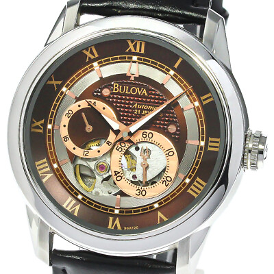 #ad Bulova 96A120 Skeleton Small Seconds Automatic Winding Men#x27;S 767281 $535.21