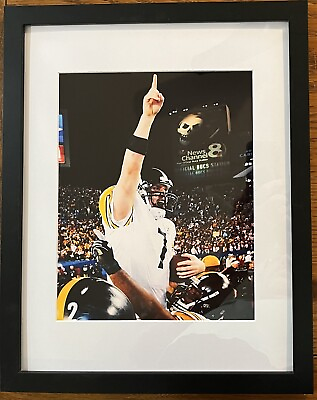 #ad New Framed matted 8x10 Of Pittsburgh Steelers Quarterback Ben Roethlisberger. $24.99