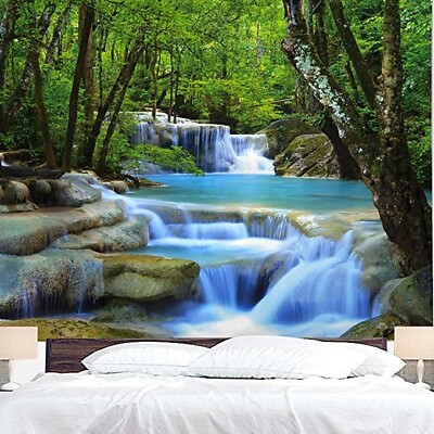 #ad Wall Tapestry Natural Waterfall Tree Tapestry 90.6quot; x 59.1quot; $24.99