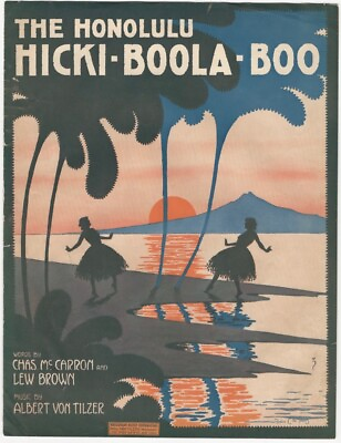 #ad The Honolulu Hicki Boola Boo 1916 Sheet Music with Hula Dancer Cover $14.99