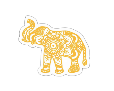 #ad Elephant Yellow Mosiac Sticker $2.90