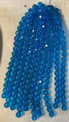 #ad 10 mm Blue Topaz Crystal Glass Beads As Pictured. 1 Strand 20 Beads $1.99