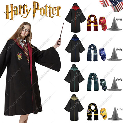 #ad Harry Potter Children Adult Robe Cloak Gryffindor Slytherin Cosplay Costume $7.00