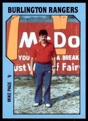 #ad 1985 TCMA Minor League Mike Page Burlington Rangers #2 $5.00