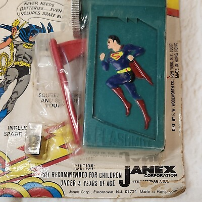 #ad JANEX superman flashmight flashlight janex 1976 NEW Damage Package RARE $117.83