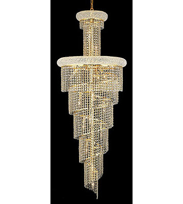 #ad Palace Spiral 22 Light Crystal Chandelier Lighting Gold 22x60 $1560.00