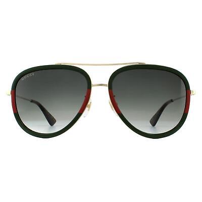 #ad Gucci Sunglasses GG0062S 003 Gold Green Red Green Gradient $286.00