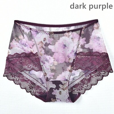 #ad Ladies Underwear Lingerie Mesh Lace Knicker Panties Floral Seamless Brief Soft $9.99