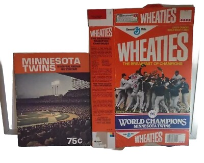 #ad 1978 Minnesota Twins Official Game Program Scorecard Unused Twins 1987 Wheaties $25.00