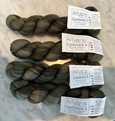 #ad 4 Skeins ArtYarns Cashmere 2 100% Italian Cashmere Color 1002 $159.99