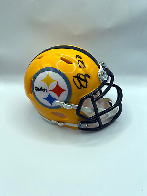 #ad PATRICK PETERSON Pittsburgh Steelers SIGNED Yellow SPEED Mini HELMET PSA COA $119.99