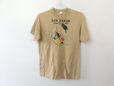 #ad Vintage 80s Mens Large Shirt Ann Arbor Art Fair Single Stitch USA Short Sleeve $79.99