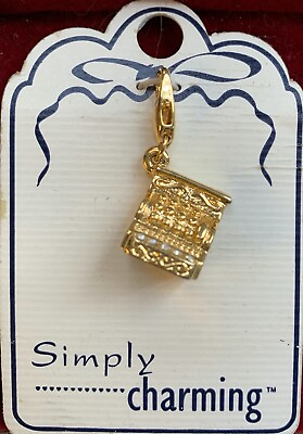 #ad Vintage Gold Plated Cash Register Charm with Rhinestones by Simply Charming NEW $19.99