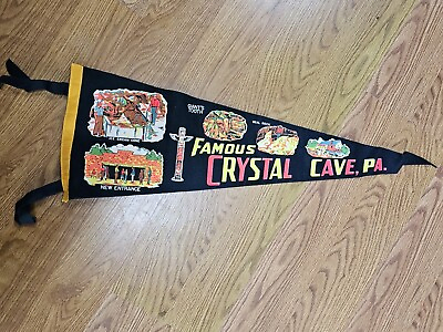 #ad Vintage Pennant Crystal Cave Pa Neon Graphics $20.00