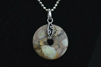 #ad BEAUTIFUL JASPER PENDANT WITH STERLING SILVER NECKLACE $36.40