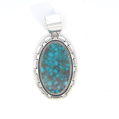 #ad Handcrafted Sterling Silver Turquoise Cabochon Pendant by T. Yazzie $203.99