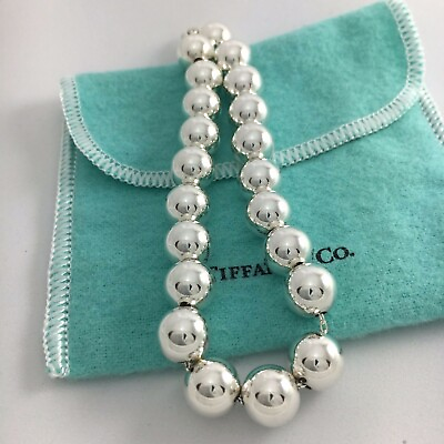 #ad Large 8.5quot; Tiffany amp; Co HardWear Ball Bracelet Sterling Silver 10mm Bead $325.00