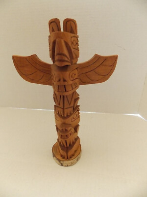 #ad Vintage E.Thompson Tillicum Village Northwest Totem carving 10 3 4quot; $238.33