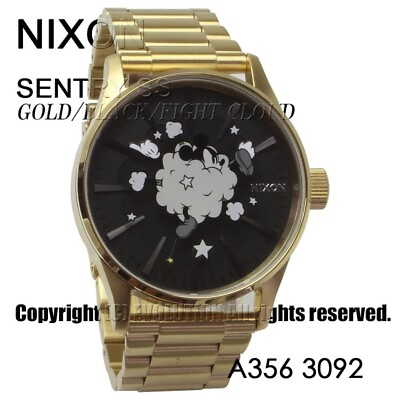 #ad Disney x Nixon Mickey Gold Tone Watch The Sentry SS Quartz 90th Anniversary F S $259.99