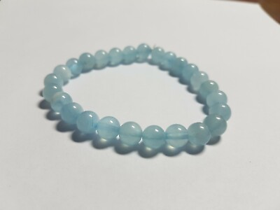 #ad Aquamarine Stretchable gemstone beads 1 bracelet 1 necklace jewelry gift $48.66