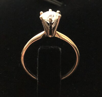 #ad Approx 1 ct 14K Gold Round Diamond Engagement Ring EGL Certified Sz 8 Natural $2399.00
