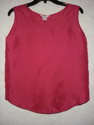 #ad Ellen Ashley Top Women S Pink Silk Scoop Neck Sleeveless $9.80